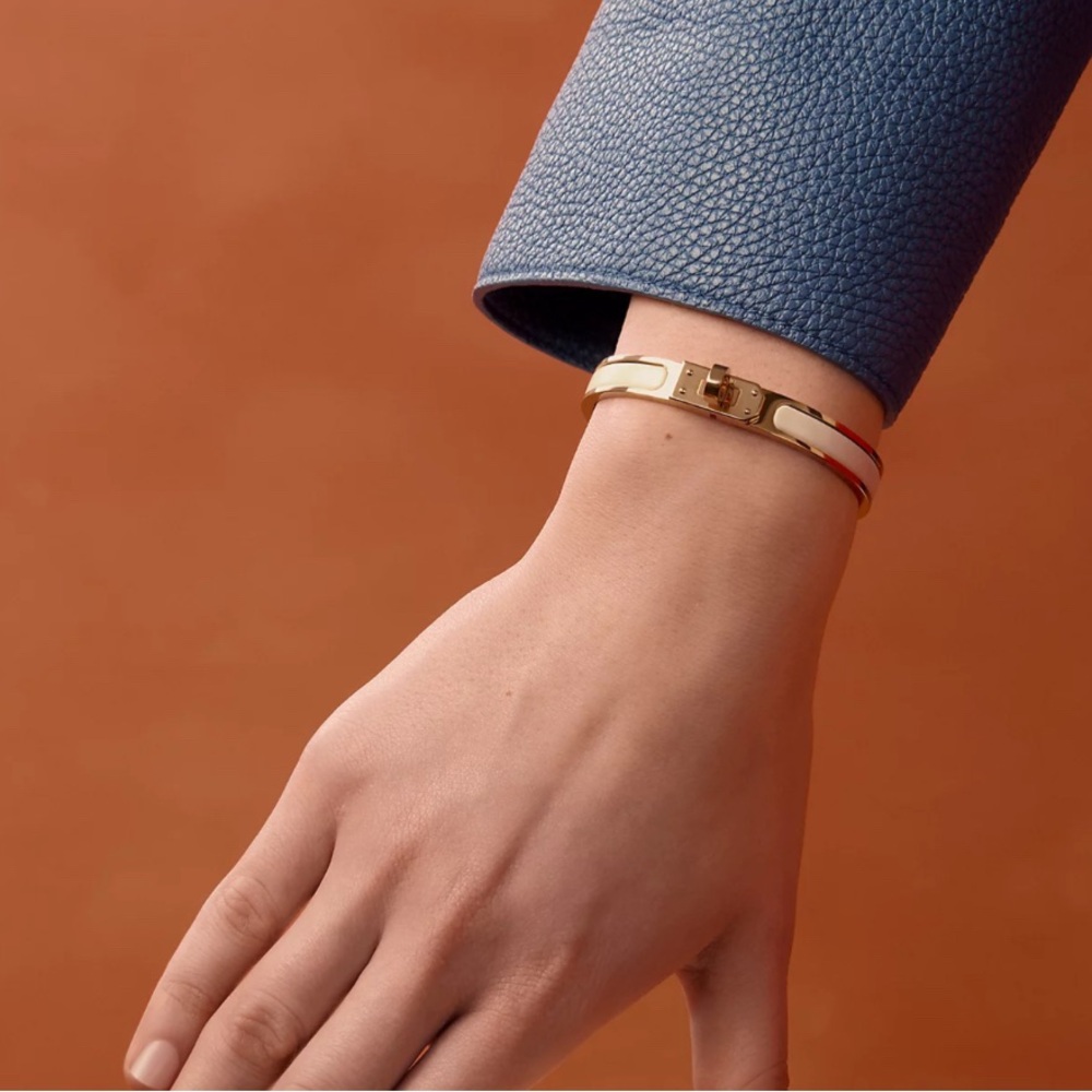 Hermes Le Bracelet Mini Clic Kelly Rose Gold and Creme - Picture 2 of 10